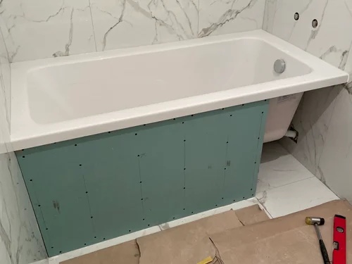 Душевой поддон из мозаики в строительном исполнении